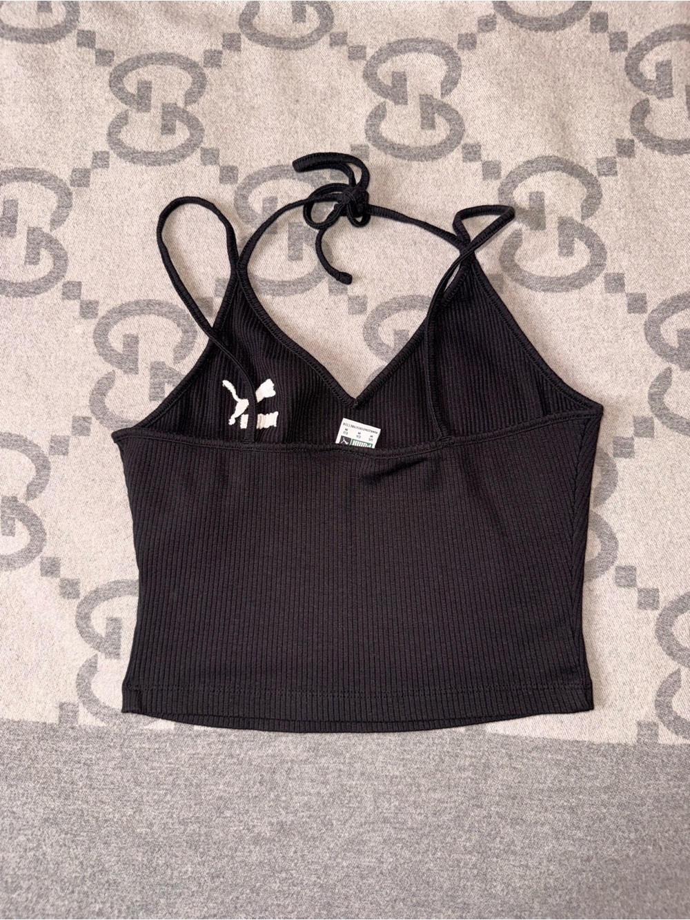 Puma Black Ribbed Cropped Tank - Picture 5 of 7
